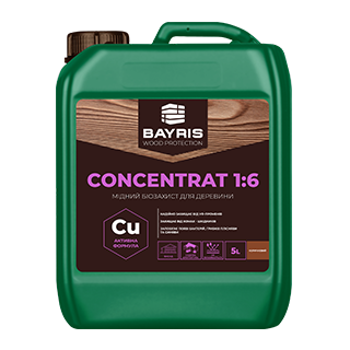 Мідний біозахист для деревини "Concentrat 1:6" (Коричневий)